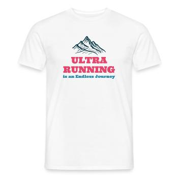 Ultra Running est un Endless Journe - T-shirt homme - blanc - Devant - AI Model Male 178 dark (178cm)