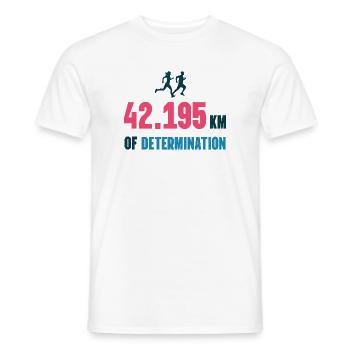 Marathon - 42,195 km de détermination - T-shirt homme - blanc - Devant - AI Model Male 178 dark (178cm)