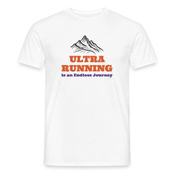 L’ultra course à pied est un voyage sans fin - T-shirt homme - blanc - Devant - AI Model Male 178 dark (178cm)