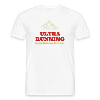 L’ultra course à pied est un voyage sans fin - T-shirt homme - blanc - Devant - AI Model Male 178 dark (178cm)