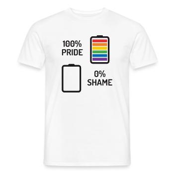Pride Month - 100% Stolz, 0% Scham - Männer T-Shirt - Weiß - Vorne - AI Model Male 178 dark (178cm)