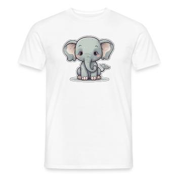 Whimsical Baby Elephant Charm - Men's T-Shirt - white - Front - AI Model Male 178 dark (178cm)
