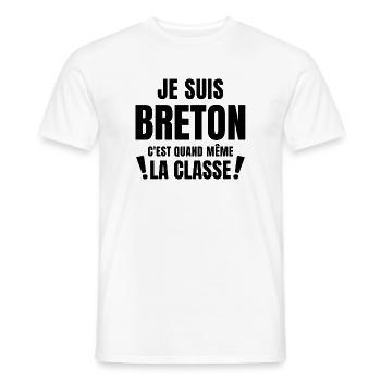 Bretagne, Bretagne humour, bonnet rouge - T-shirt homme - blanc - Devant - AI Model Male 178 dark (178cm)