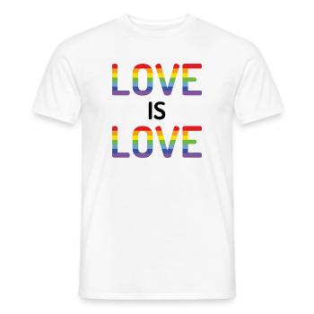 Mois de la fierté - L’amour c’est l’amour - T-shirt homme - blanc - Devant - AI Model Male 178 dark (178cm)