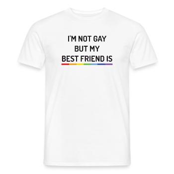 Pride Month - I'm Not Gay But My Best Friend is - Men's T-Shirt - white - Front - AI Model Male 178 dark (178cm)