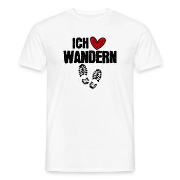 Ich Liebe Wandern Wanderer Statement Berge Herz - Männer T-Shirt - Weiß - Vorne - AI Model Male 178 dark (178cm)