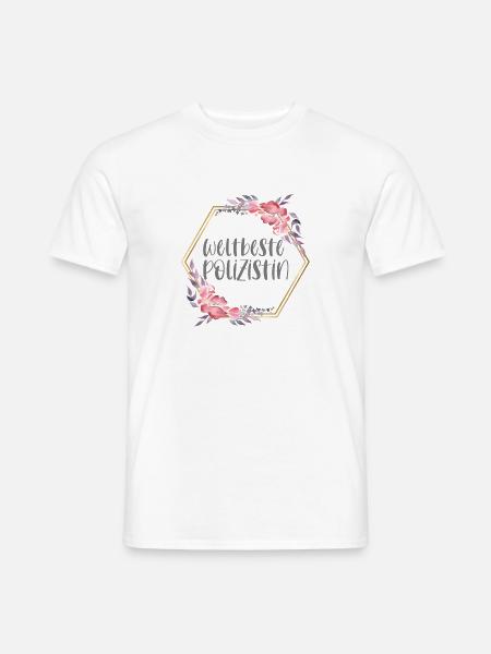 Weltbeste Polizistin Polizei Beruf Geschenk - Männer T-Shirt - Weiß