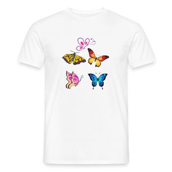 Papillons colorés en vol - T-shirt homme - blanc - Devant - AI Model Male 178 dark (178cm)