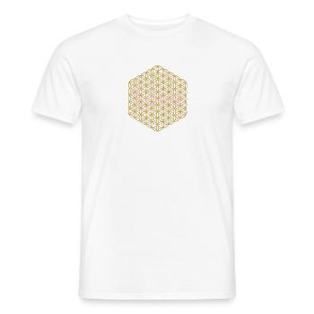 Flower of Life - 5th Dimension - gold - love - Men's T-Shirt - white - Front - AI Model Male 178 dark (178cm)