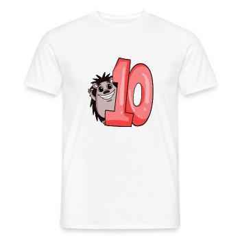 10 Geburtstag 10 Jahre alt mit Tier Motiv - zehn - Männer T-Shirt - Weiß - Vorne - AI Model Male 178 dark (178cm)