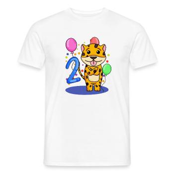 2 anniversaire 2 ans avec motif animal - deux - T-shirt homme - blanc - Devant - AI Model Male 178 dark (178cm)