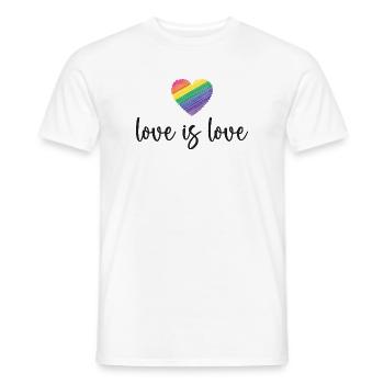 Mois de la fierté - L’amour c’est l’amour - T-shirt homme - blanc - Devant - AI Model Male 178 dark (178cm)