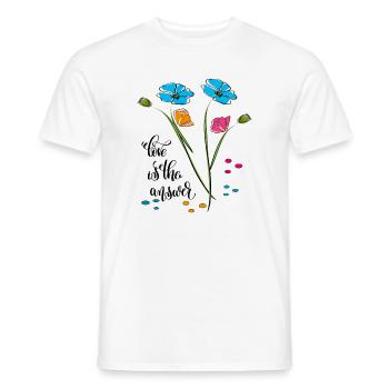 Love is the answer, Liebe - Men's T-Shirt - white - Front - AI Model Male 178 dark (178cm)