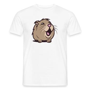 Cheerful Capybara / Guinea Pig / Hamster – Heart - Men's T-Shirt - white - Front - AI Model Male 178 dark (178cm)