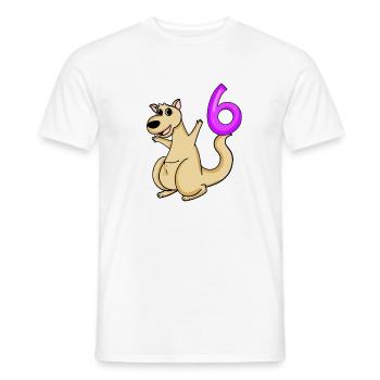 6 Birthday 6 years old with animal motif - six - Men's T-Shirt - white - Front - AI Model Male 178 dark (178cm)
