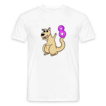 8 Birthday 8 years old with animal motif - eight - Men's T-Shirt - white - Front - AI Model Male 178 dark (178cm)