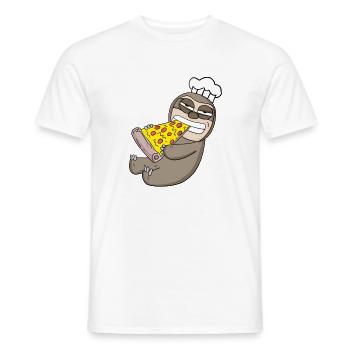 Gourmet Sloth Pizza - Men's T-Shirt - white - Front - AI Model Male 178 dark (178cm)