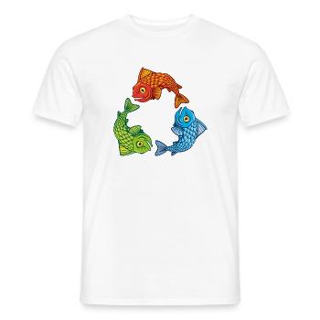 Poisson rgb - T-shirt homme - blanc - Devant - AI Model Male 178 dark (178cm)