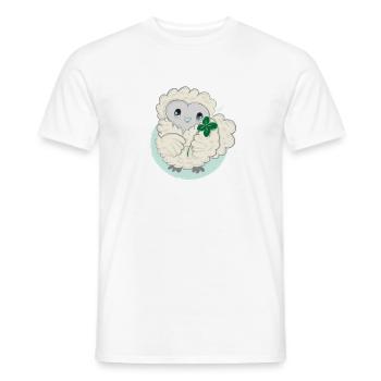 Poulet en soie Lioba, bonheur - T-shirt homme - blanc - Devant - AI Model Male 178 dark (178cm)