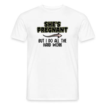 Pregnant Dad Statement Parents Family Happiness - Men's T-Shirt - white - Front - AI Model Male 178 dark (178cm)