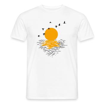 Grues d’oies sauvages Printemps - T-shirt homme - blanc - Devant - AI Model Male 178 dark (178cm)