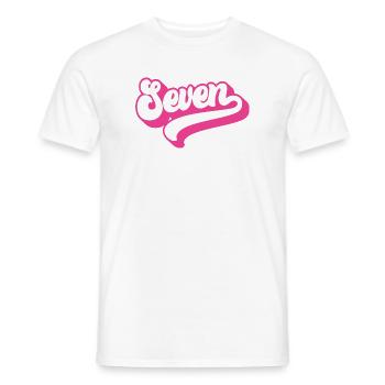Seven 7th Birthday For Girls 7 Years Old - Men's T-Shirt - white - Front - AI Model Male 178 dark (178cm)