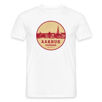 Aarhus Vintage City Logo Circle - T-shirt homme - blanc - Devant - AI Model Male 178 dark (178cm)