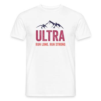 Ultra Running - Lauf lang. Laufen Sie stark. - Männer T-Shirt - Weiß - Vorne - AI Model Male 178 dark (178cm)