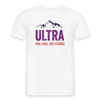 Ultra Running - Lauf lang. Laufen Sie stark. - Männer T-Shirt - Weiß - Vorne - AI Model Male 178 dark (178cm)
