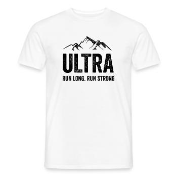 Ultra Running - Lauf lang. Laufen Sie stark. - Männer T-Shirt - Weiß - Vorne - AI Model Male 178 dark (178cm)