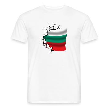 Flag of Bulgaria - Bulgaria - Flag Broken - Men's T-Shirt - white - Front - AI Model Male 178 dark (178cm)