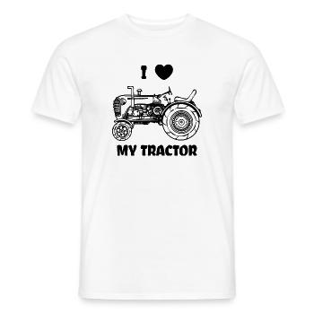 Heart I Love Tractor Statement Field Vehicle - T-shirt homme - blanc - Devant - AI Model Male 178 dark (178cm)