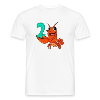 2 anniversaire 2 ans avec motif animal - deux - T-shirt homme - blanc - Devant - AI Model Male 178 dark (178cm)