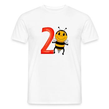 2 anniversaire 2 ans avec motif animal - deux - T-shirt homme - blanc - Devant - AI Model Male 178 dark (178cm)