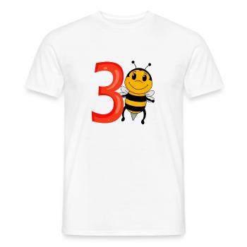 3 anniversaire 3 ans avec motif animal - trois - T-shirt homme - blanc - Devant - AI Model Male 178 dark (178cm)