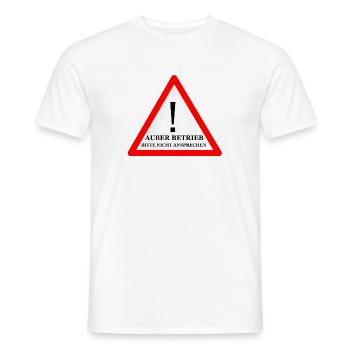 Warnschild: Nicht Ansprechen - Männer T-Shirt - Weiß - Vorne - AI Model Male 178 dark (178cm)