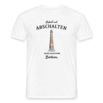 Borkum, Neuer Leuchtturm, Einfach Abschalten - Männer T-Shirt - Weiß - Vorne - AI Model Male 178 dark (178cm)
