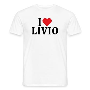 T-Shirt Name I love Livio T-Shirt Geschenkidee - Männer T-Shirt - Weiß - Vorne - AI Model Male 178 dark (178cm)