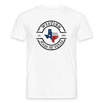 Contour du drapeau du Texas Lone Star - T-shirt homme - blanc - Devant - AI Model Male 178 dark (178cm)