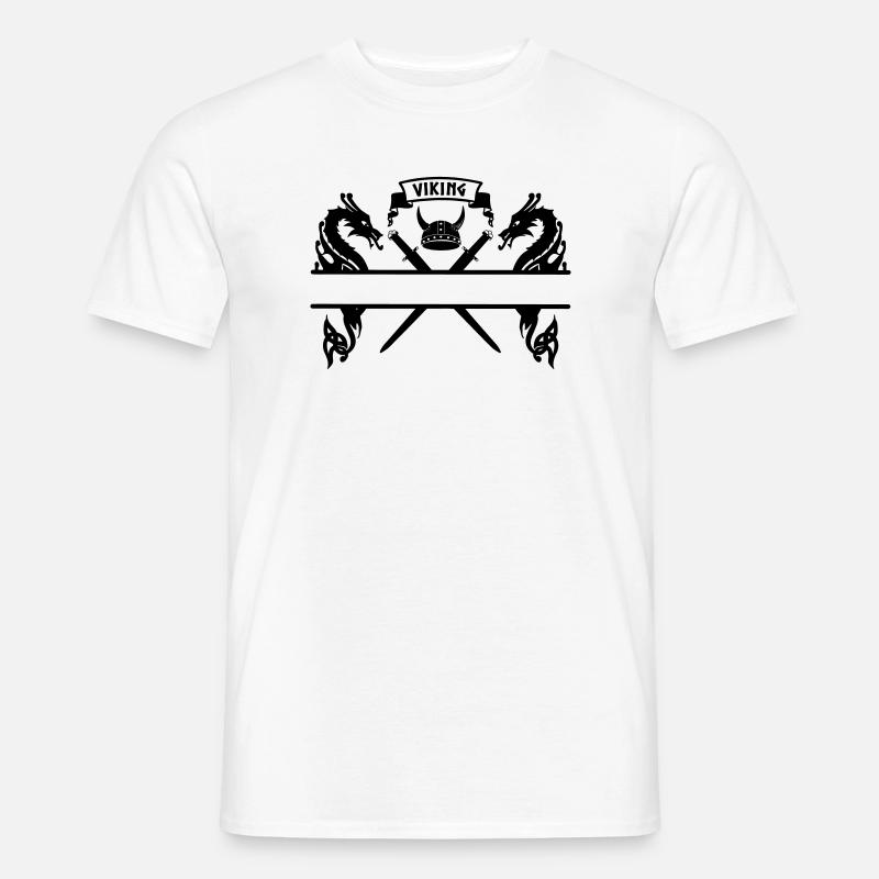 Wikinger-Namensschild zwei Schwerter, Helm - Männer T-Shirt - Weiß
