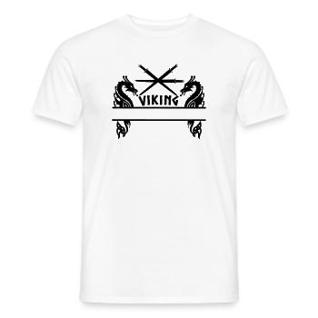 Viking Trois épées Deux dragons Viking - T-shirt homme - blanc - Devant - AI Model Male 178 dark (178cm)
