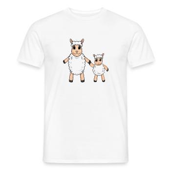 Schaf Familie - Schaf mit Baby - Schaf Motiv - Männer T-Shirt - Weiß - Vorne - AI Model Male 178 dark (178cm)