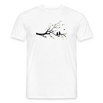 Nachtaktiver grünblättriger Zweig - Männer T-Shirt - Weiß - Vorne - AI Model Male 178 dark (178cm)