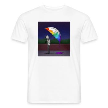 Mélancolie du parapluie arc-en-ciel - T-shirt homme - blanc - Devant - AI Model Male 178 dark (178cm)