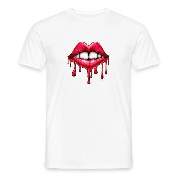Lips - Men's T-Shirt - white - Front - AI Model Male 178 dark (178cm)