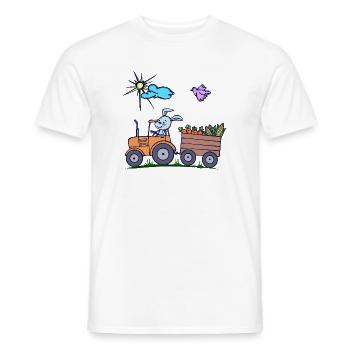 Tracteur agriculteur Véhicule de terrain Machines agricoles - T-shirt homme - blanc - Devant - AI Model Male 178 dark (178cm)
