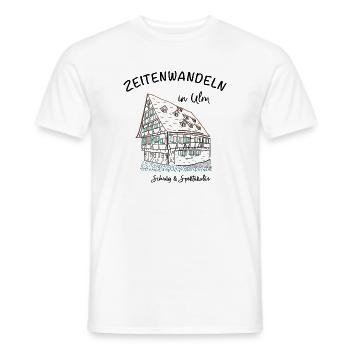 Ulm, Schräg und Spektakulär, Handzeichnung - Männer T-Shirt - Weiß - Vorne - AI Model Male 178 dark (178cm)