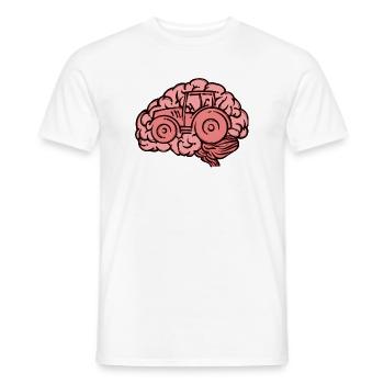 Agricultural Machinery Farmer Vehicle Tractor Motor Vehicle - Men's T-Shirt - white - Front - AI Model Male 178 dark (178cm)