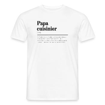 Papa Cuisinier : Cadeau pour papa" - T-shirt homme - blanc - Devant - AI Model Male 178 dark (178cm)