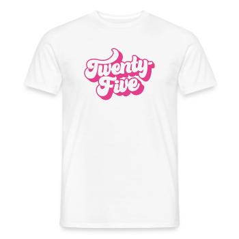 Vingt-cinq 25e anniversaire pour les femmes de 25 ans - T-shirt homme - blanc - Devant - AI Model Male 178 dark (178cm)